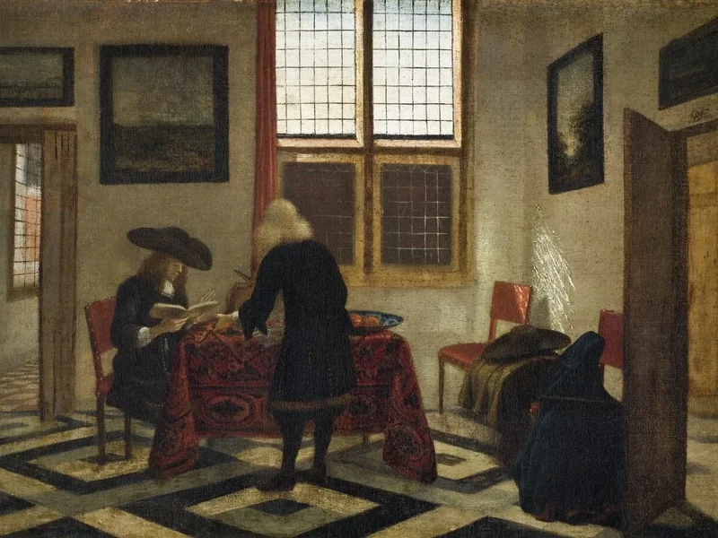 1623-Pieter Janssens Elinga - Scena d'interni con uomini che cantano e suonano il violino